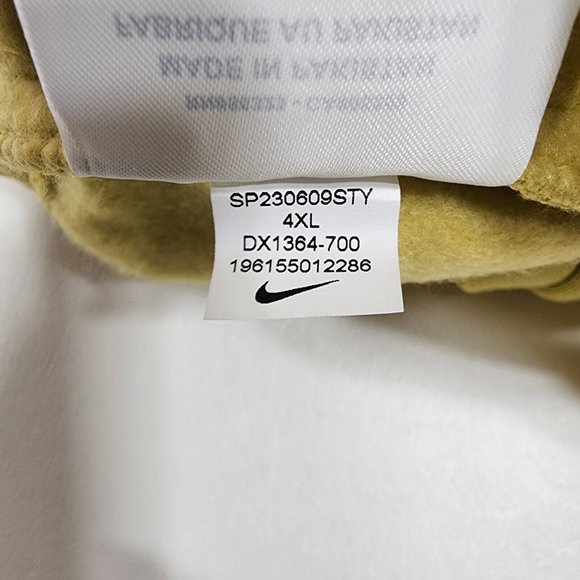 Nike Solo Swoosh Heavy Weight Yellow Fleece Sweatpants Men's 4XL DX1364 063 NWT - Picture 15 of 15